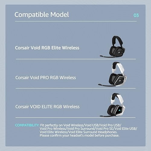 Miniatura 2 de Wzsipod Audífonos de repuesto especializados para auriculares Corsair Void Pro inalámbricoscon cable, compatible con auriculares Corsair Void RGB