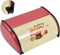 Vista 3 de CHICIRIS Panera para pan, almacenamiento de pan, caja de pan de metal para encimera de cocina, contenedor de gran capacidad con tapa superior