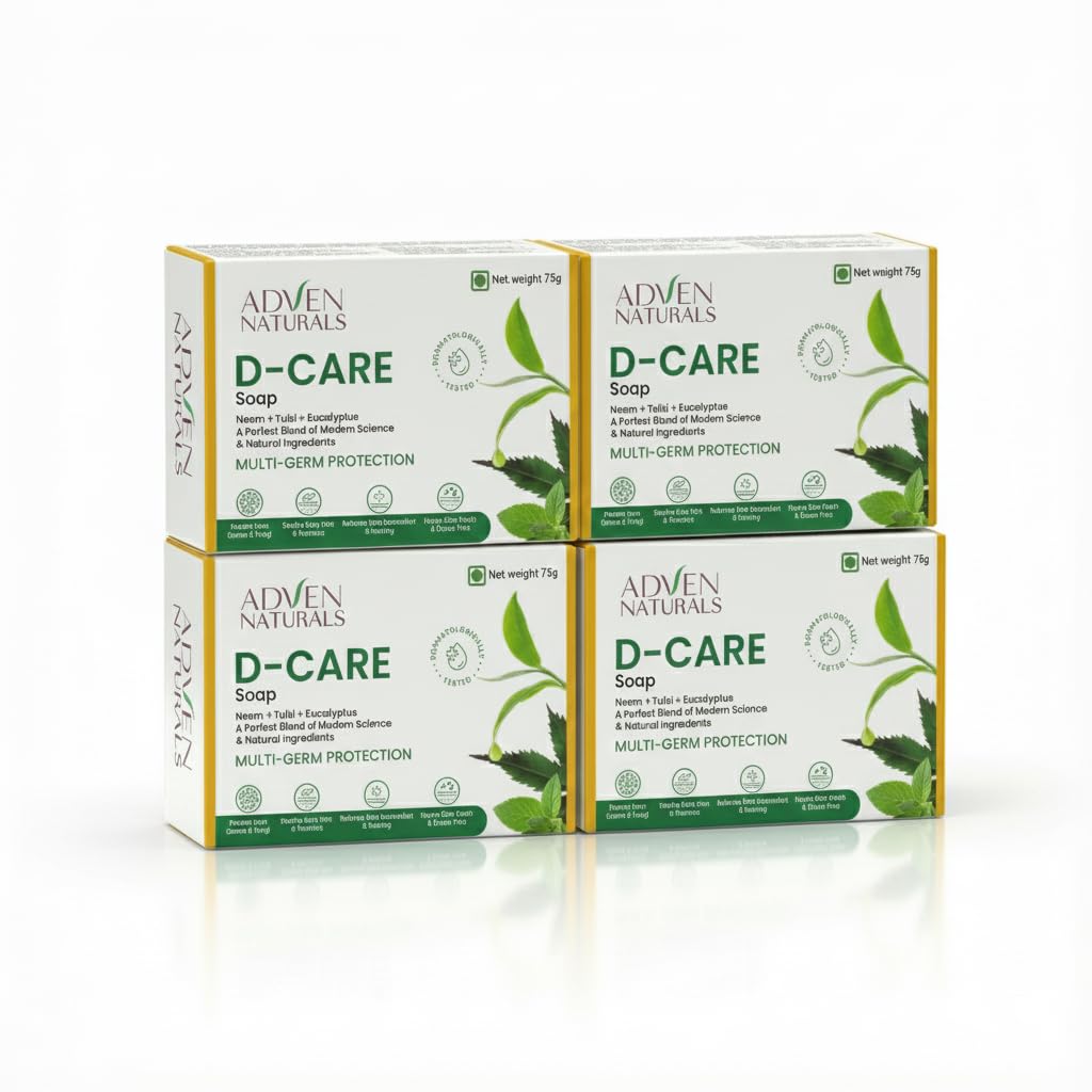 Adven Naturals D-Care Soap 75g X 4 | Multi Germ Protection Soap-image-30