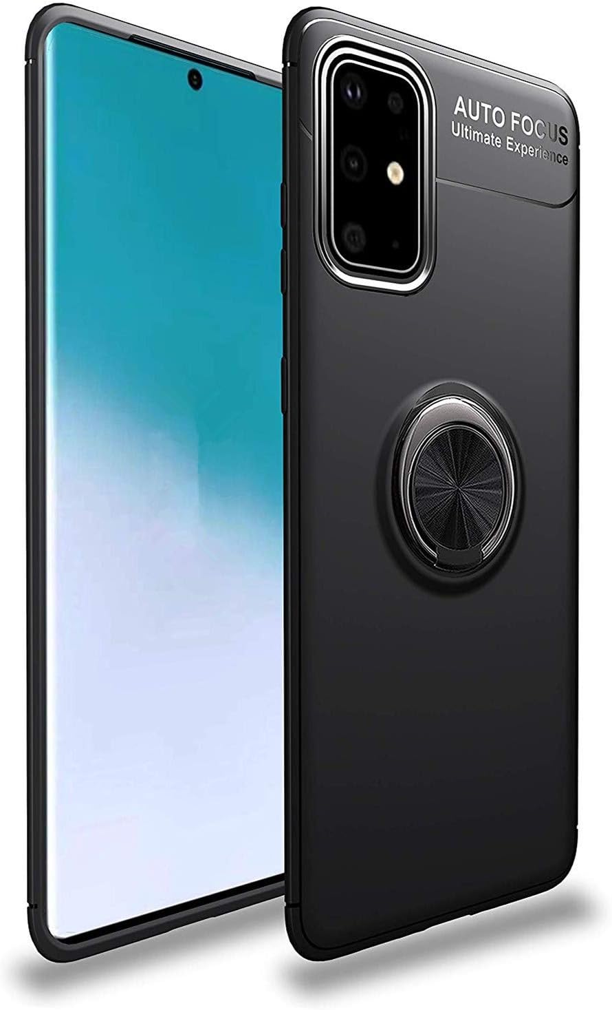 Lozeguyc Compatible with Note 10 Plus Case,Soft TPU Hidden Kickstand Note 10 Plus Back Case with Magnetic Car Mount Holder Kickstand Drop Protection Defender Case for Samsung Galaxy Note 10 Plus-Black