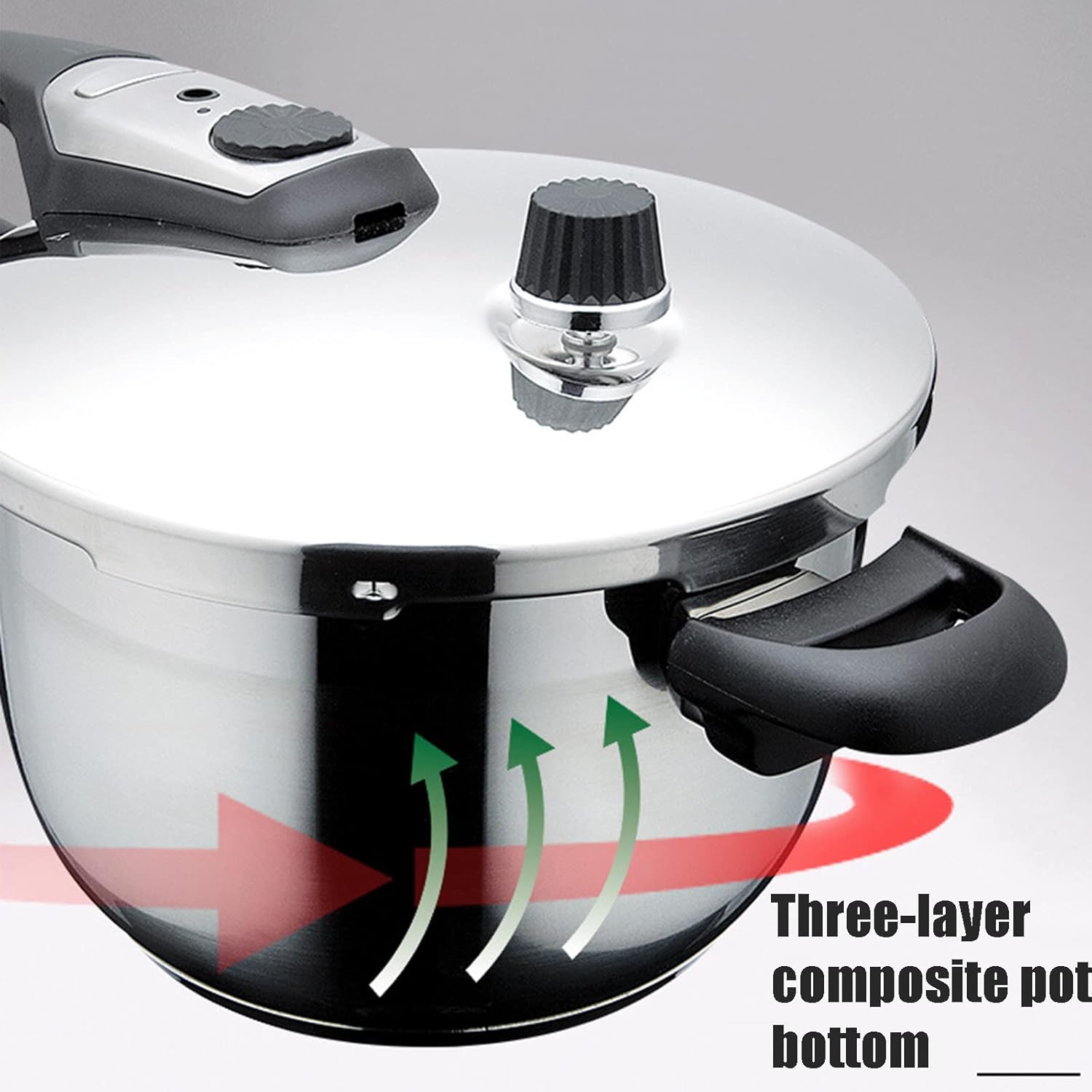 Pressure Cooker, Safety Valve Automatic Exhaust Explosion-Proof Pressure Cooker Sealing Ring, Selected Stainless Steel, Easy To Use And Clean.