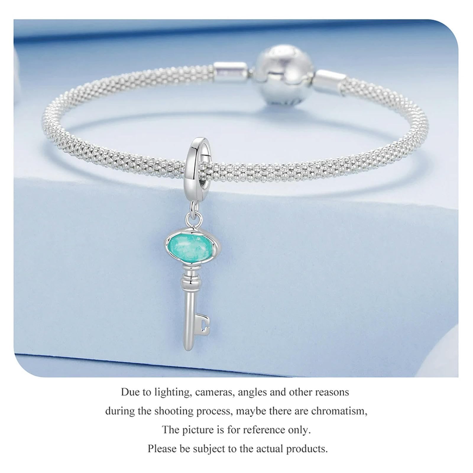 Dije de candado y llave de plata de ley 925 compatible con pulseras, accesorios de joyería DIY, cuentas