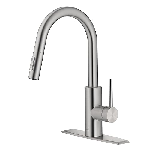 Kraus Oletto Spot Free Stainless Steel Dual Function Kitchen Faucets