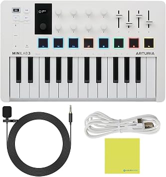 Arturia MiniLab 3 MIDI Keyboard Controller with 3.5mm Omni Mic Bundle