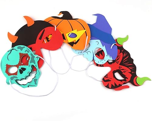 Miniatura 3 de CCINEE 12 máscaras de espuma de Halloween para niños, suministros de recuerdo de fiesta