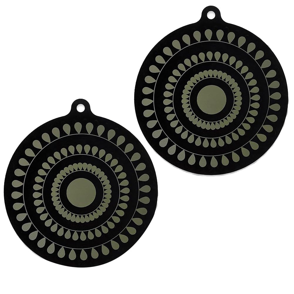 Hndhbfgrt Thermochromatic 9.5" Silicone Induction Cooktop Protection Mat 2pcs Non-Slip Cover