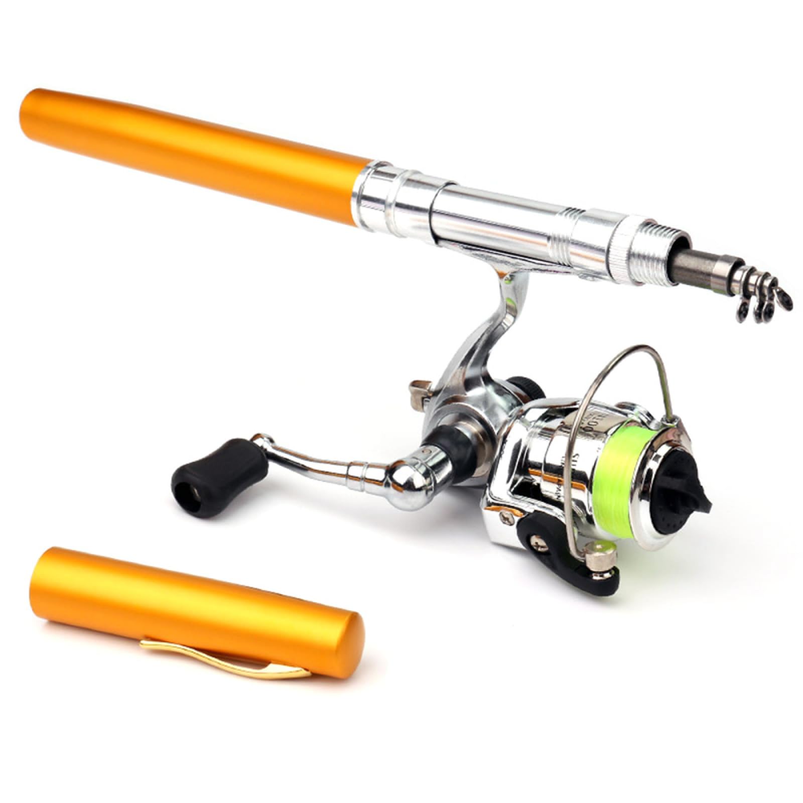 Pocket Collapsible Fishing Rod Reel Combo Mini Pen Fishing Pole Kit Telescopic Fishing Rod Spinning Reel Combo Kit