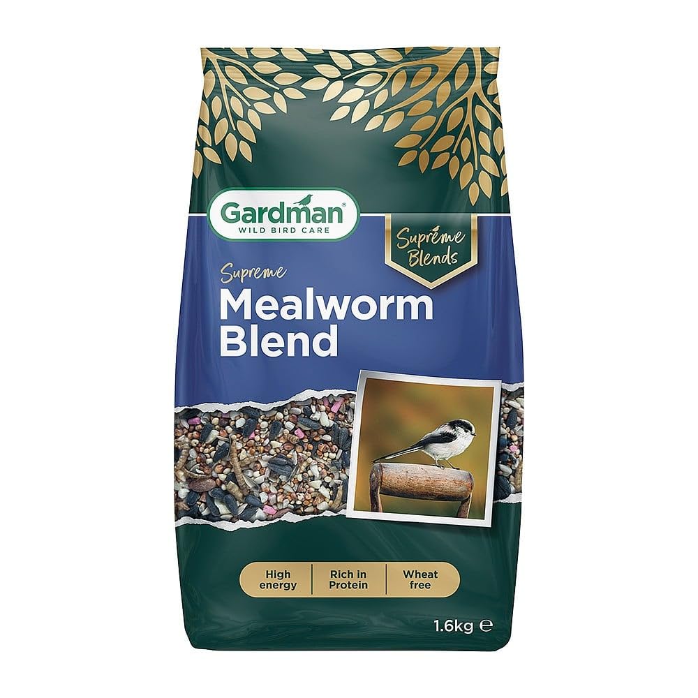 Gardman A04428 Supreme Mealworm Blend High Energy Bird Seed Mix, 1.6KG