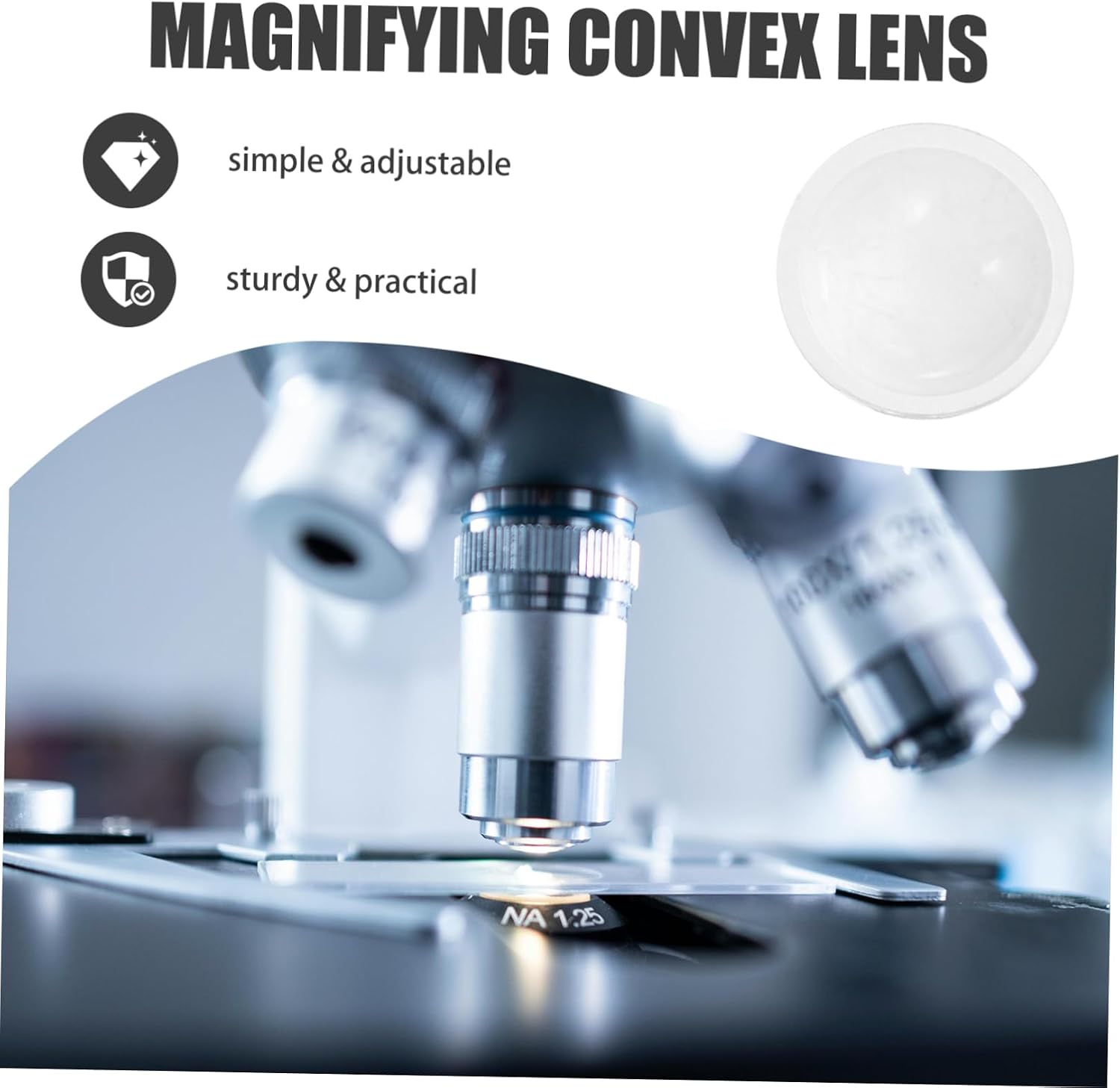 PRETYZOOM 5pcs Sturdy Pmma Material Convex Lens Magnifying Flashlight Lens for Flashlights Projectors Cameras Multipurpose Use