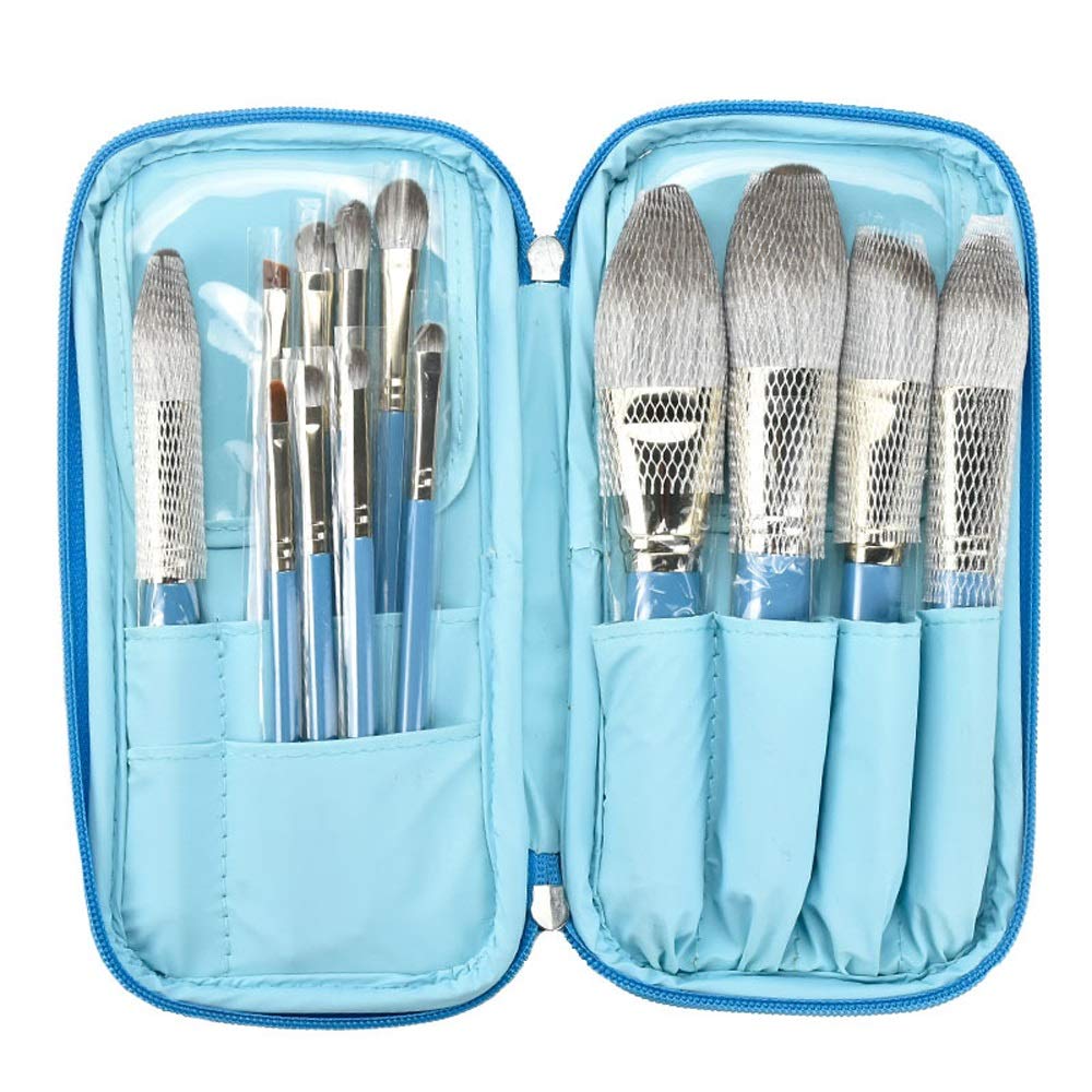 Juego de 12 brochas de Maquillaje, brochas para Sombras de Ojos, Juego de brochas de Maquillaje, Juego avanzado de brochas de Maquillaje sintéticas para Base, Corrector y(Zipper Packaging)