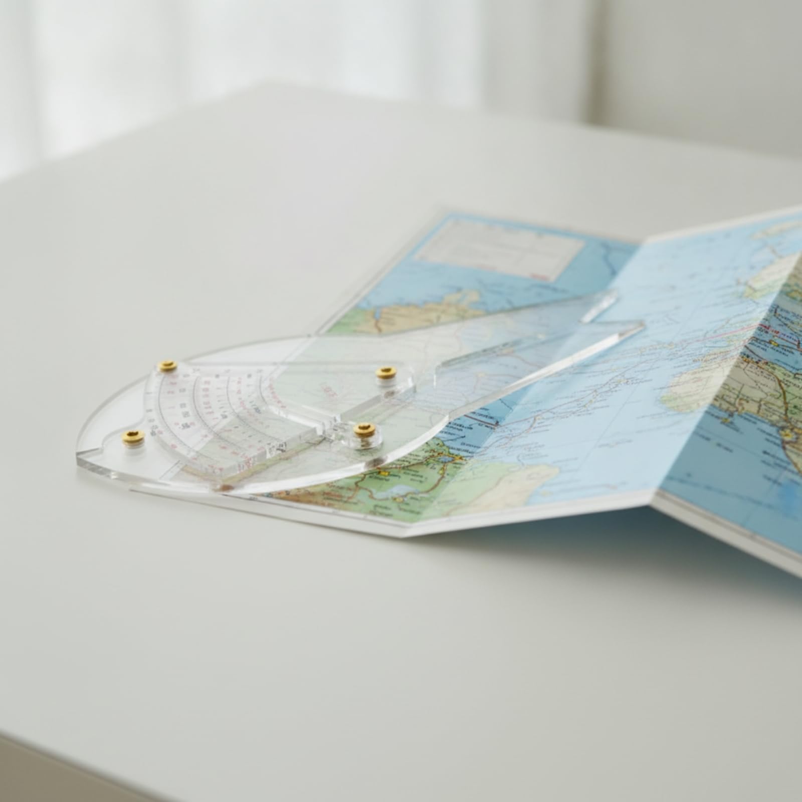 Calcolatore con Braccetti Trasparente da Navigazione Manuale Righello con Conversione Della per Cartografi, 1 50000, Riggidità