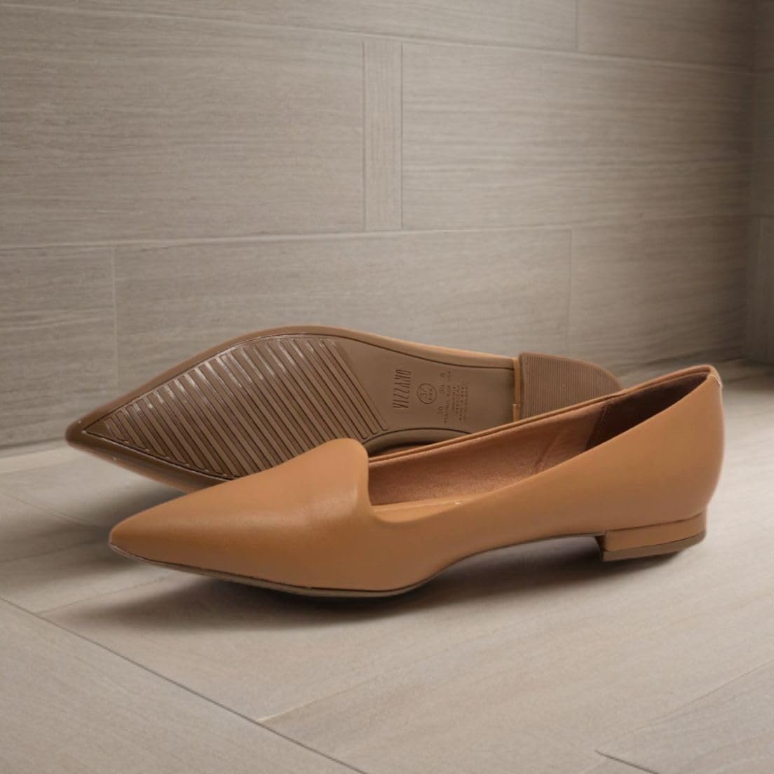 Sapatilha Vizzano Feminina Salto Baixo Bico Fino Pelica Off 526-1206.261.7286.35312