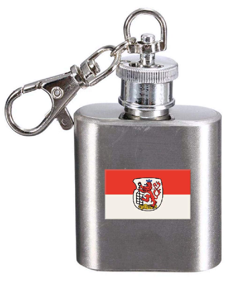 Flasque porte-clés gravée drapeau Wuppertal Allemagne fiole de poche
