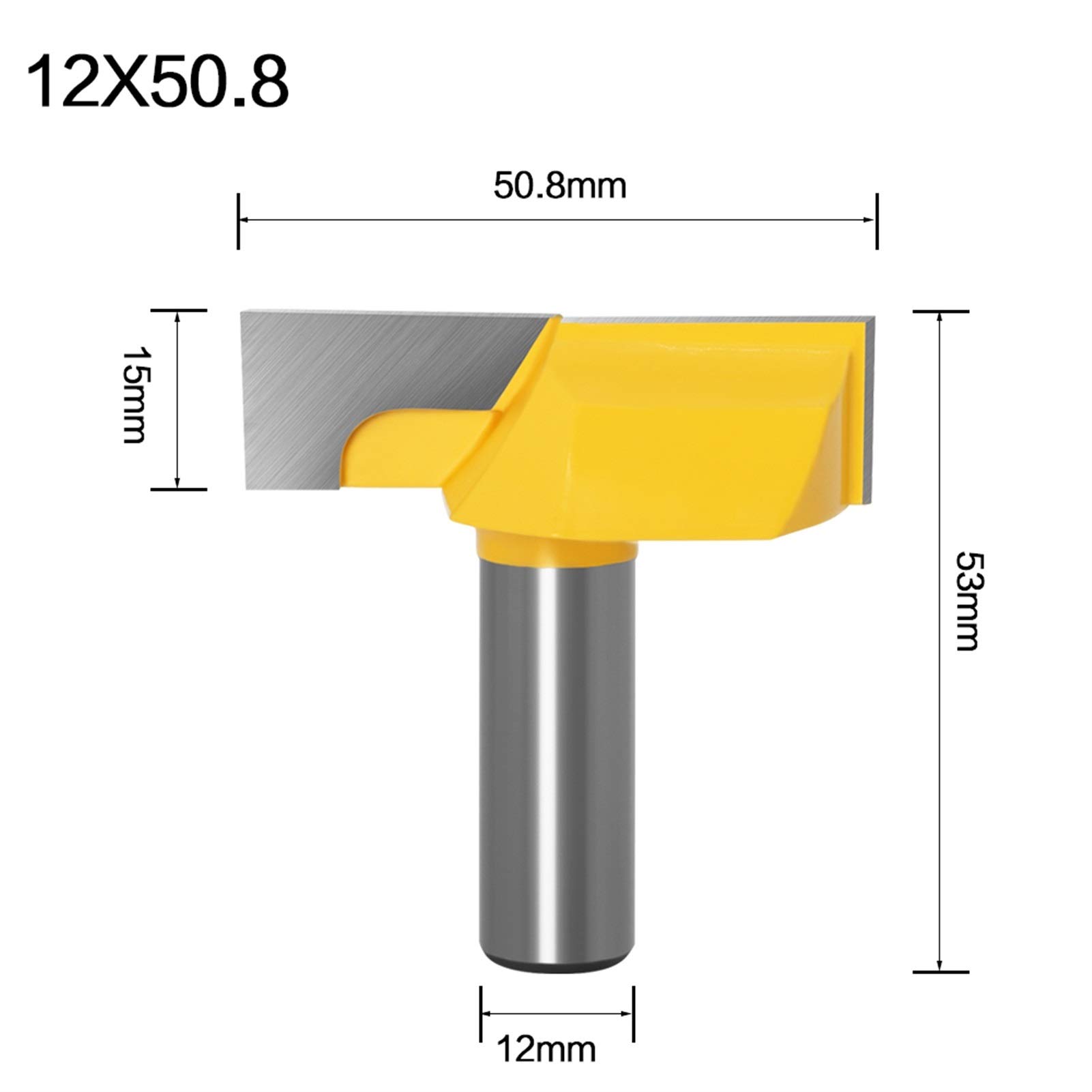 Zkenyao-Router Bit 1/2”Inch 12mm Shank 2” Bottom Cleaning Router Bit, Use Safety Reliable (Cutting Edge Length : 12X50.8)