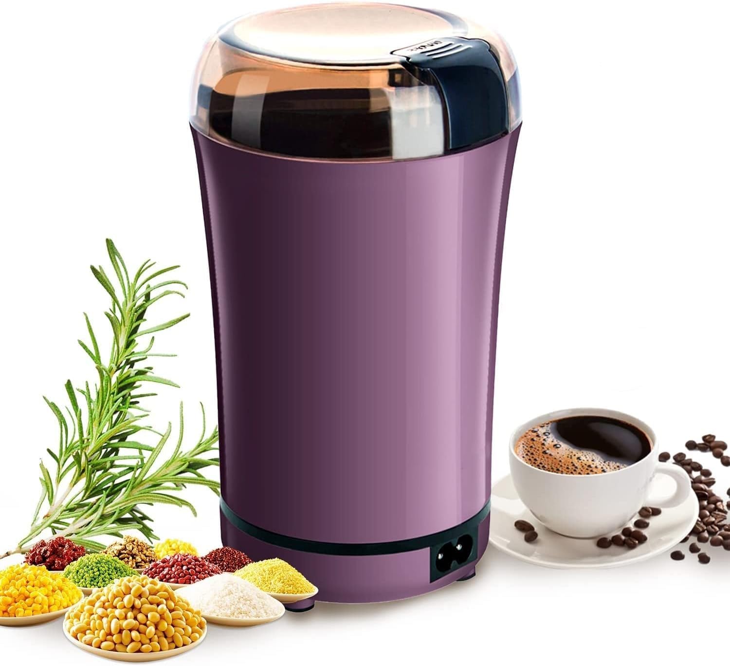 Sevia Grinder Multi-Functional Electric Stainless Steel Herbs Spices Nuts Grain Grinder, Portable Coffee Bean Seasonings Spices Mill Powder Machine Grinder Machine for Home and Office-image-4