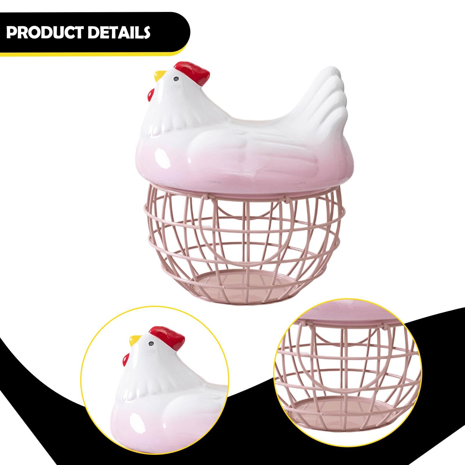 Cesta para Huevos Hecha de [Material], Versátil, Se Puede Usar como Decoración de Mesa O como Recipiente para Huevos de Y Verduras, Rosa, Individual