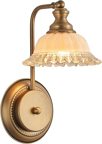 Apliques de pared vintage con lámpara de pared de baño de vidrio de latón Vidrio de latón,Blanco,Negro