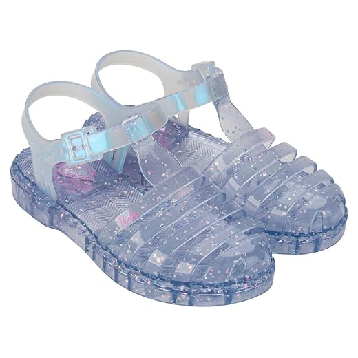 Sandália Infantil Menina Barbie Duo Aranha Azul Perolado Glitter Grendene Kids