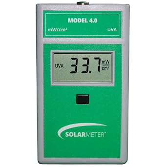Solarmeter Model 4.0 Standard UVA Meter, Digital UVA Radiometer, Portable UV Meter for UV Lamp Testing & More, Effective UVA Light Meter, Measures 320-400 nm, from 0-199.9 mW/cm2 UVA, Light Green