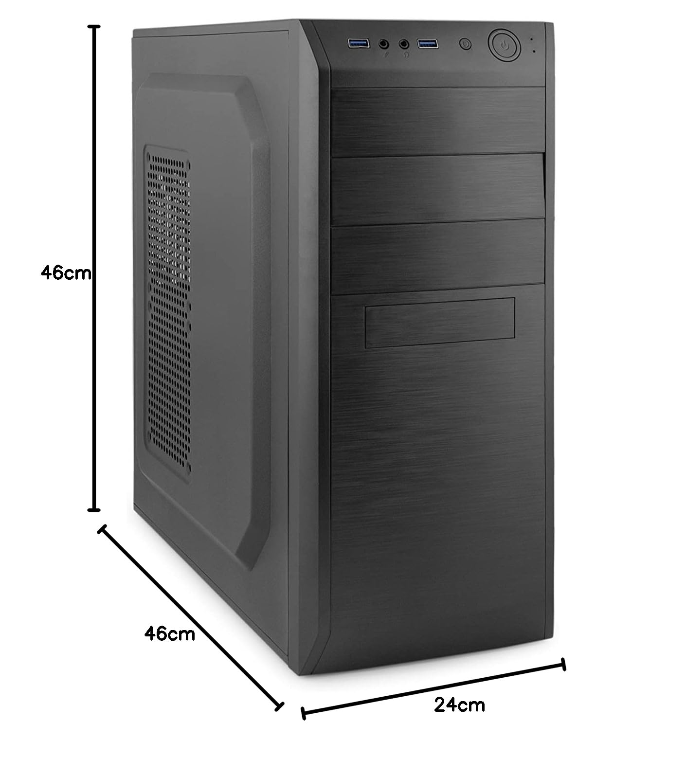 CoolBox F-750 Carcasa de Ordenador Negro - Caja de Ordenador (PC, ATX, Negro, 120 mm, 90,120 mm, 2.5,3.5,5.25")