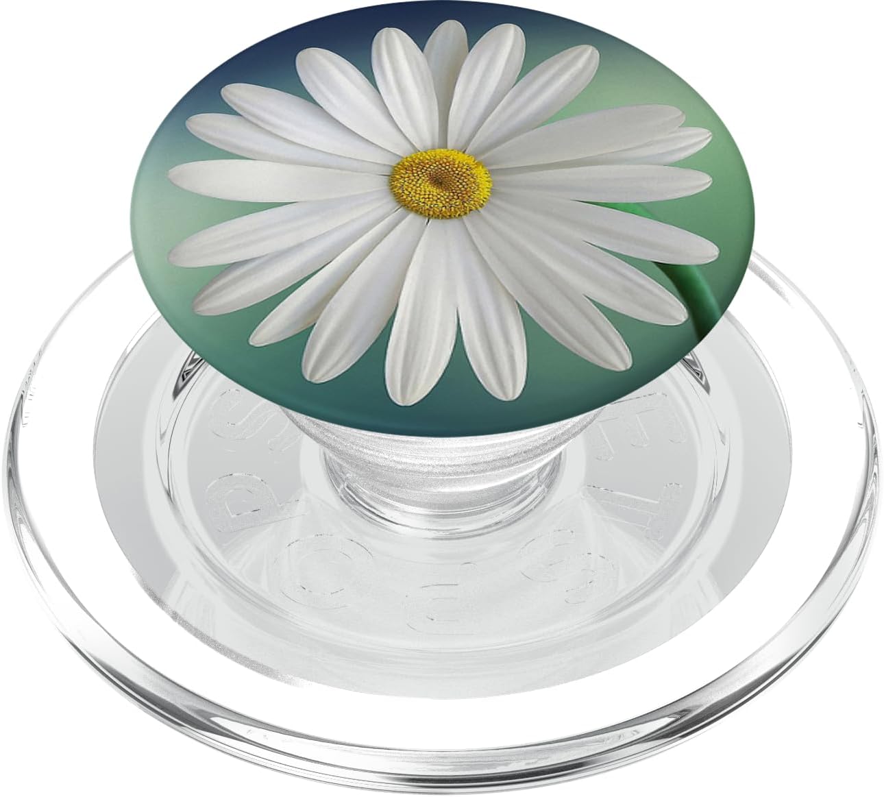Daisy Pop Up Cell Phone Grip Pressed Flower Blue Floral Teal PopSockets PopGrip for MagSafe