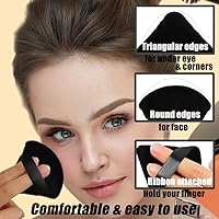 Vista 4 de Ocim 10 piezas de pomo triangular de polvo para polvo facial, pomo de belleza triangular de terciopelo suave, maquillaje prensado, esponjas de polvo