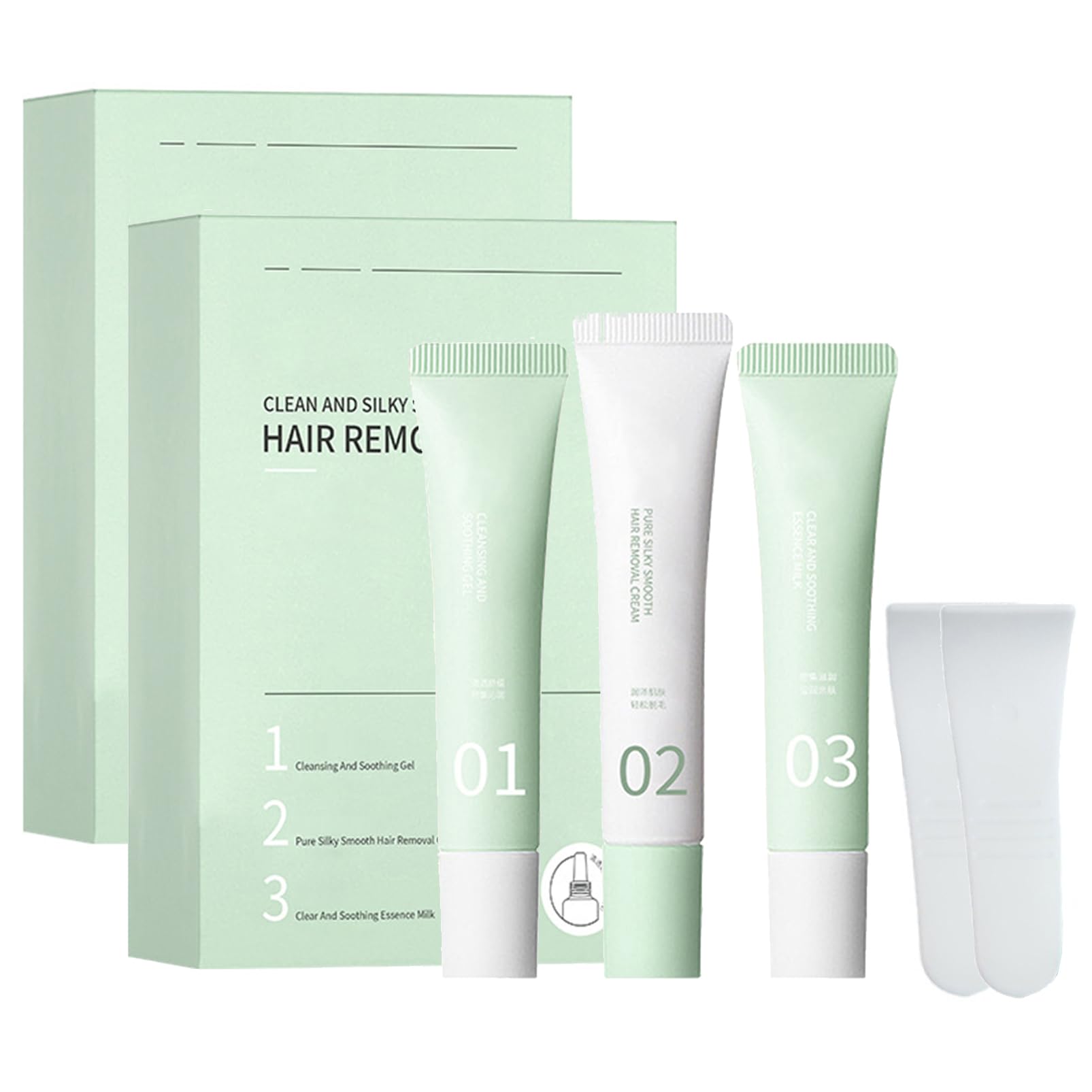 Hair Remover Set, Hair Remover Cream, Smooth Serum, Smooth Gel (2)