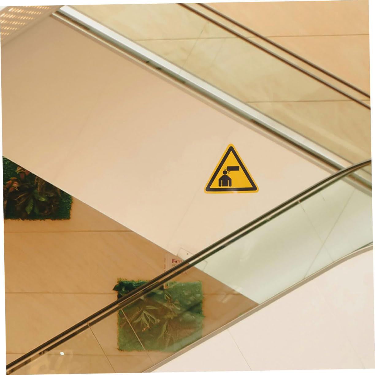 Watch Your Head Warning Sticker 2pcs PVC Adhesive Sign for Factory