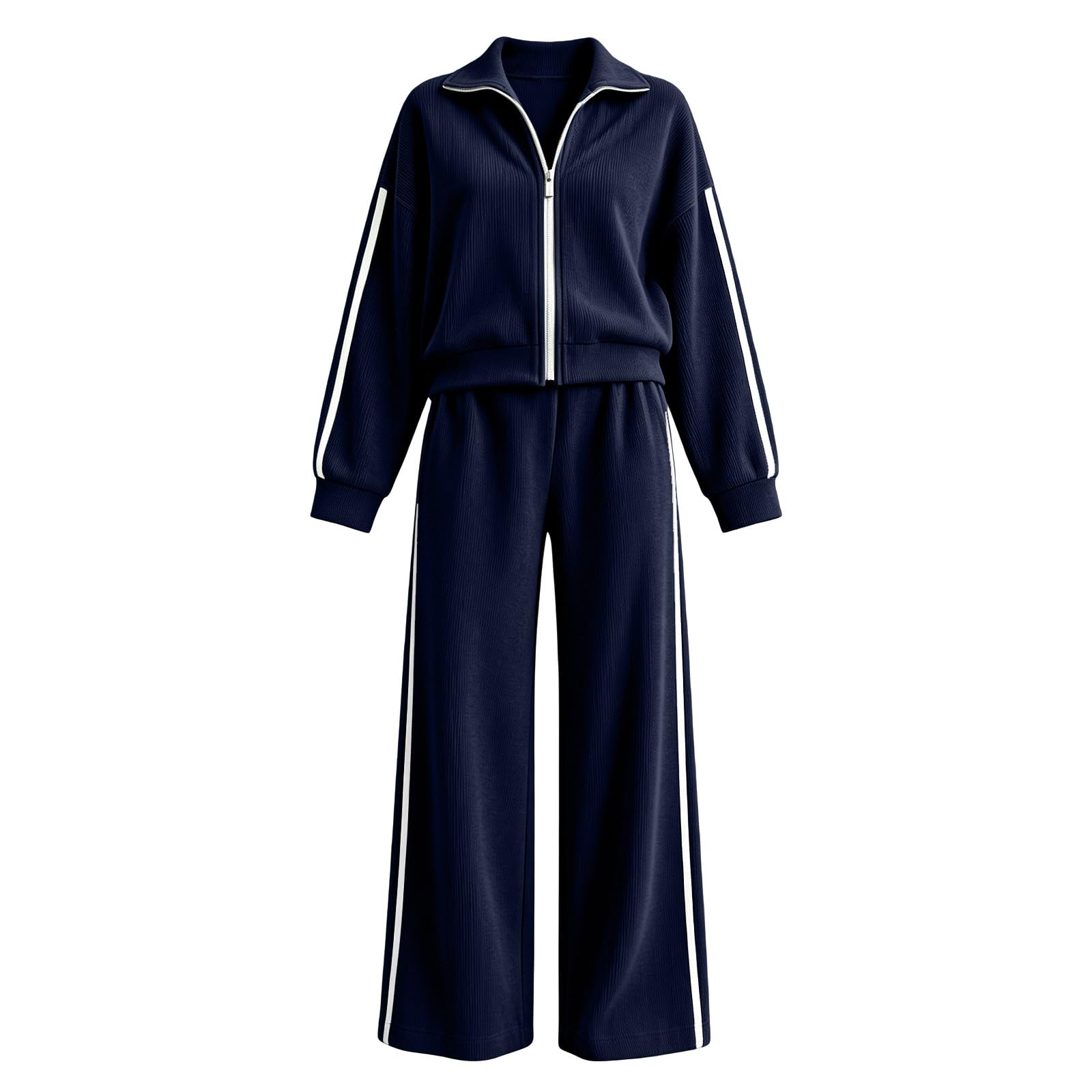 Completi Sportivi Donna 2 Pezzi Completi Sportiva Manica Lunga Scollo a V Tuta Palestra Completo Da Ginnastica Casual Set Top E Pantaloni a Gamba Larga Tute Per Jogging Yoga Fitness Da Casa Autunno