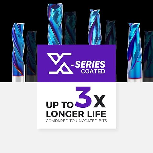 Miniatura 6 de ZahyoX Broca de enrutador CNC espiral de compresión de 38 pulgadas, fresadora de extremo CNC de carburo sólido recubierta NACO, diámetro de corte de