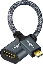 Twozoh Micro HDMI Male to Mini HDMI Female Adapter Cable, Micro HDMI D Type Male to Mini HDMI C Type Female Extension Cable 4K/1080P (20CM)