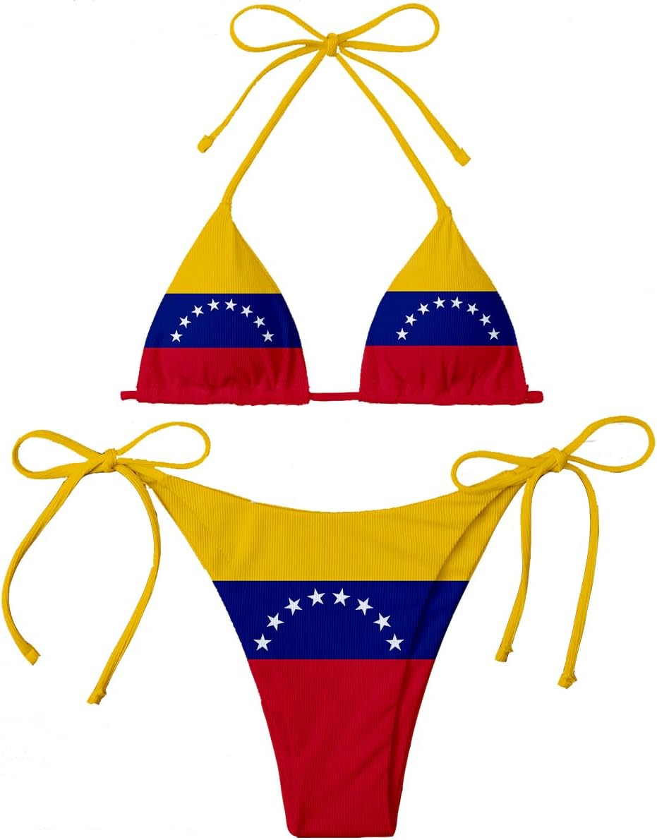Venezuela Flag Women Micro Sexy Bikini Bra Set Summer Beachwear Sexy Beach Two Pieces Bathing Suits Swimwear