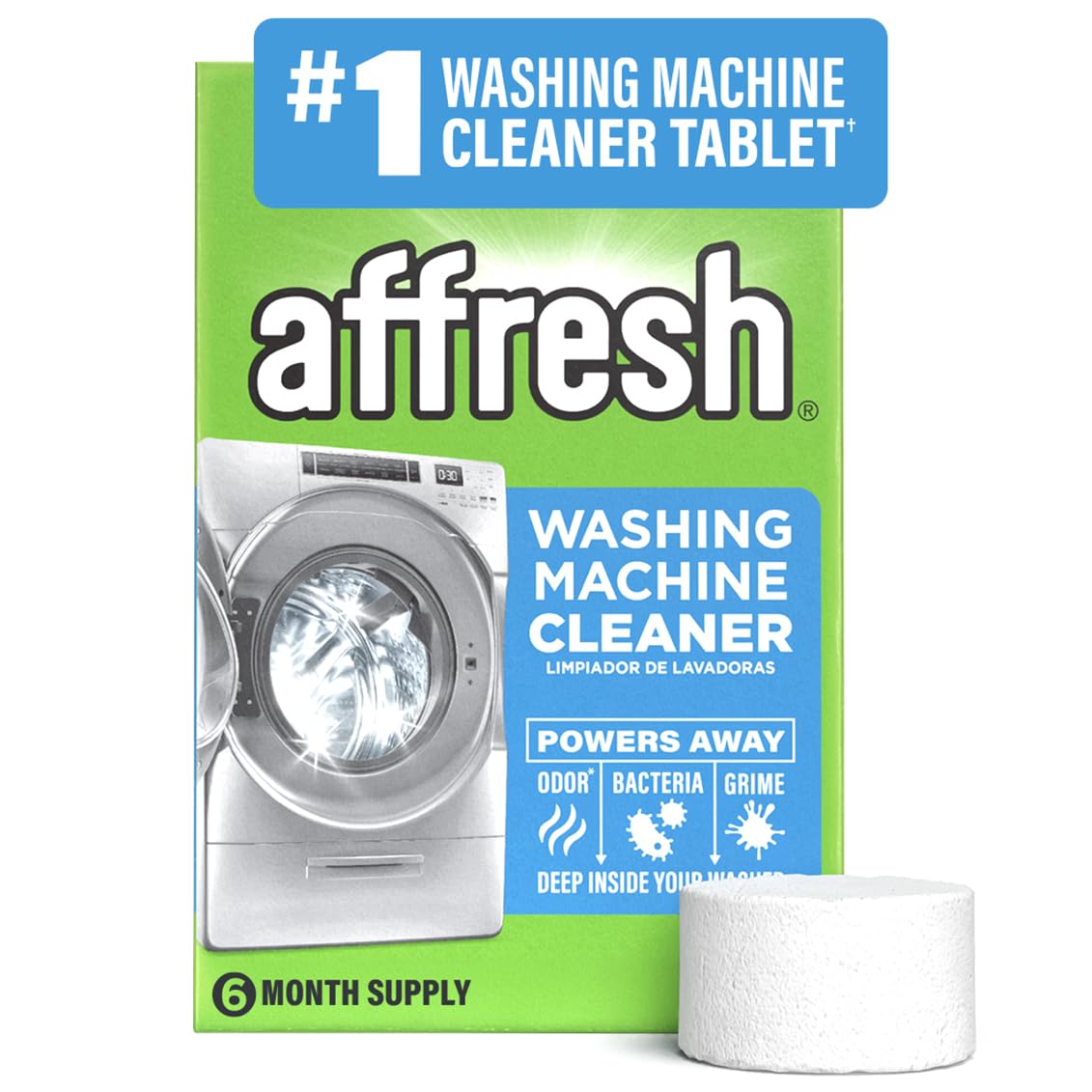 Affresh washing machine cleaner tablet package front
