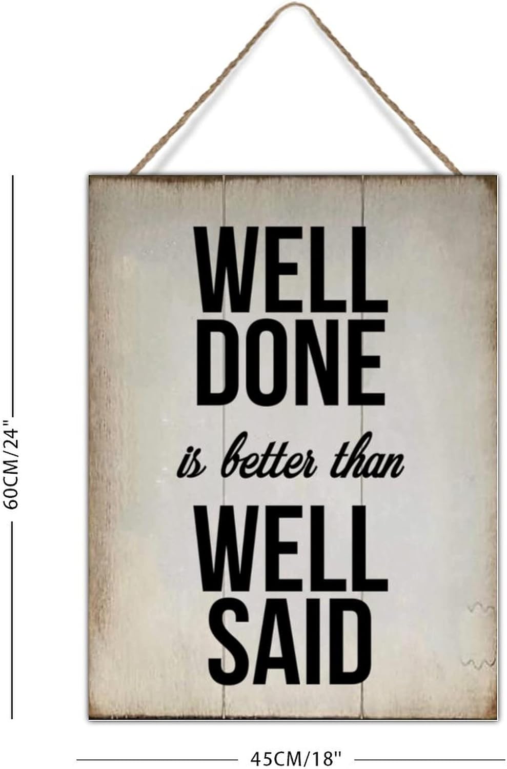 Vintage Wood Sign Well Done is Better Than Well Said Wood Sign Wall Decor Bible Verse Religious Jesus Rustic Signs Farmhouse Signs Wood Decor 18x24in New Home Wall Decoration Gift