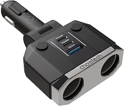 JCBL Accessories Choe-Tech Pd Total 200W Car Charger Splitter with 2 Port,12V/24V,Fast Charging Adapter for All iOS and Sm...