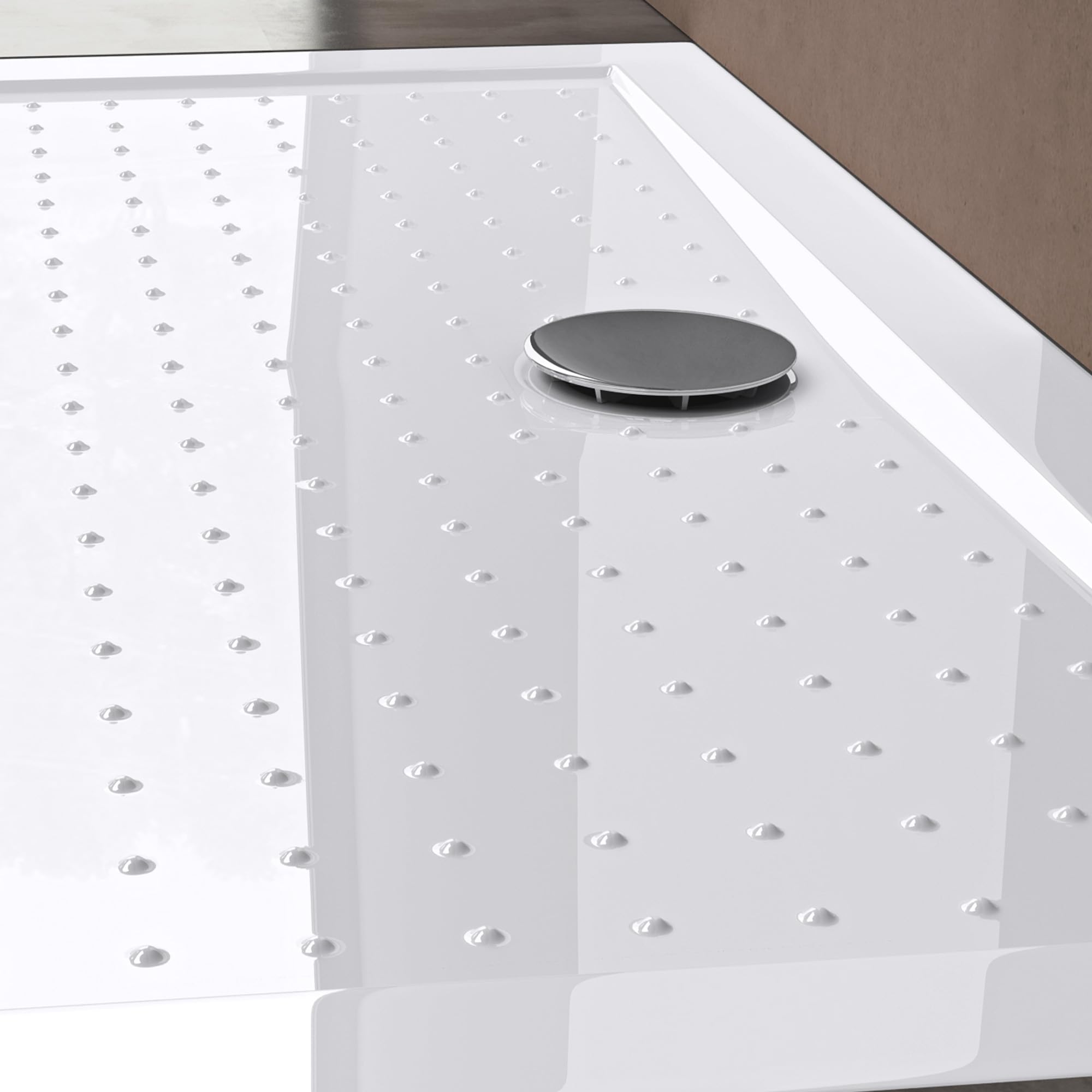 doporro Piatto Doccia 70x80 Rettangolare in Acrilico Bianco Lucido H 4 cm Ultraslim con Design Antiscivolo - Lucia02AR