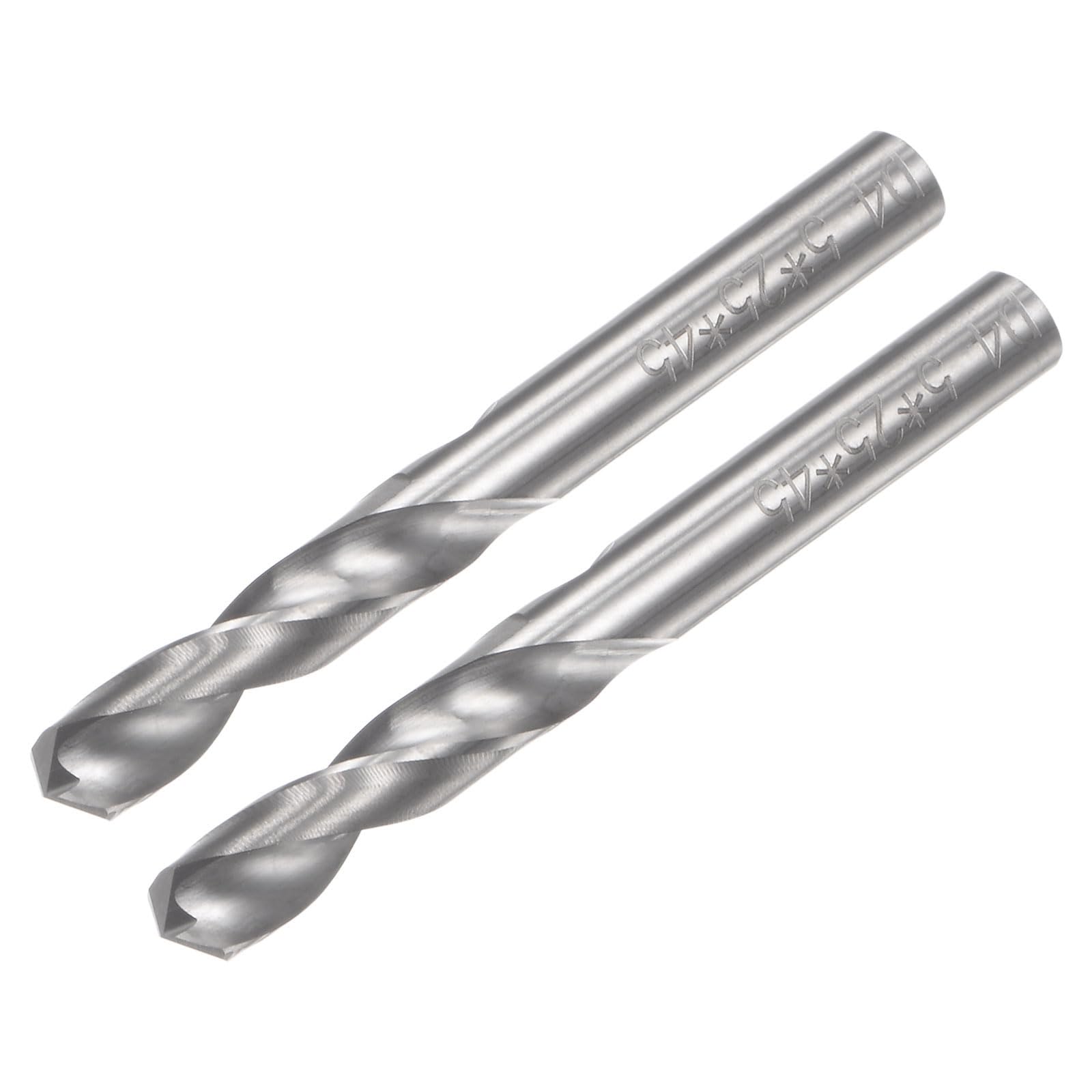 YOKIVE 2 Pcs Solid Carbide Drill Bits, 4.5mm C2/K20 Tungsten Carbide Tipped 118° Standard Point, Great for Iron, Metalworking, Stainless Steel, Aluminum