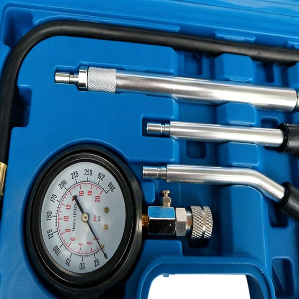 Kit tester di compressione cilindro motore 0-300 PSI Quick Connect Adapter Set 10 12 14 16 18Mm per la diagnosi di perdite Manutenzione del motore automobilistico Uso professionale fai da