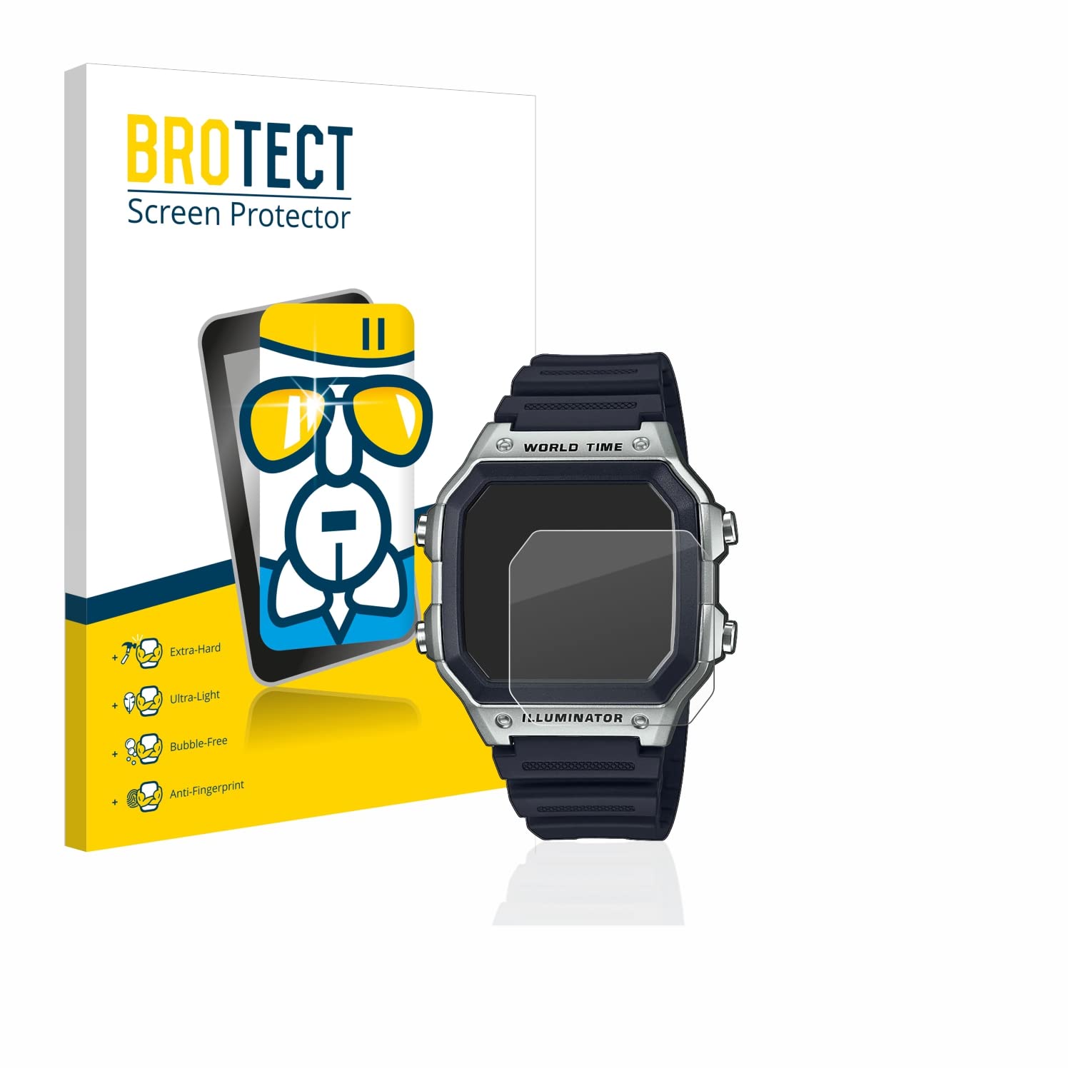 BROTECT Protector Pantalla Cristal Casio AE-1200WH 3 Unidades Dureza 9H Anti-Arañazos