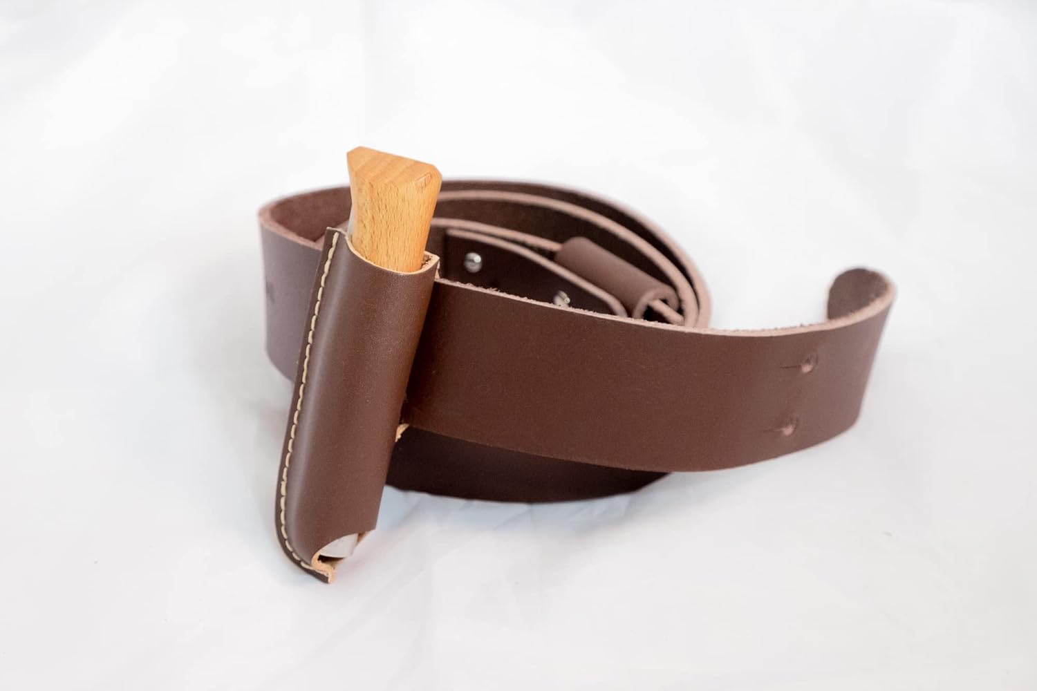 oopsmark Leather Belt Sheath and Case for Knives Designed in Opinel France - Pocket Knife Holder for Camping, Hunting, Fishing, and Picnics