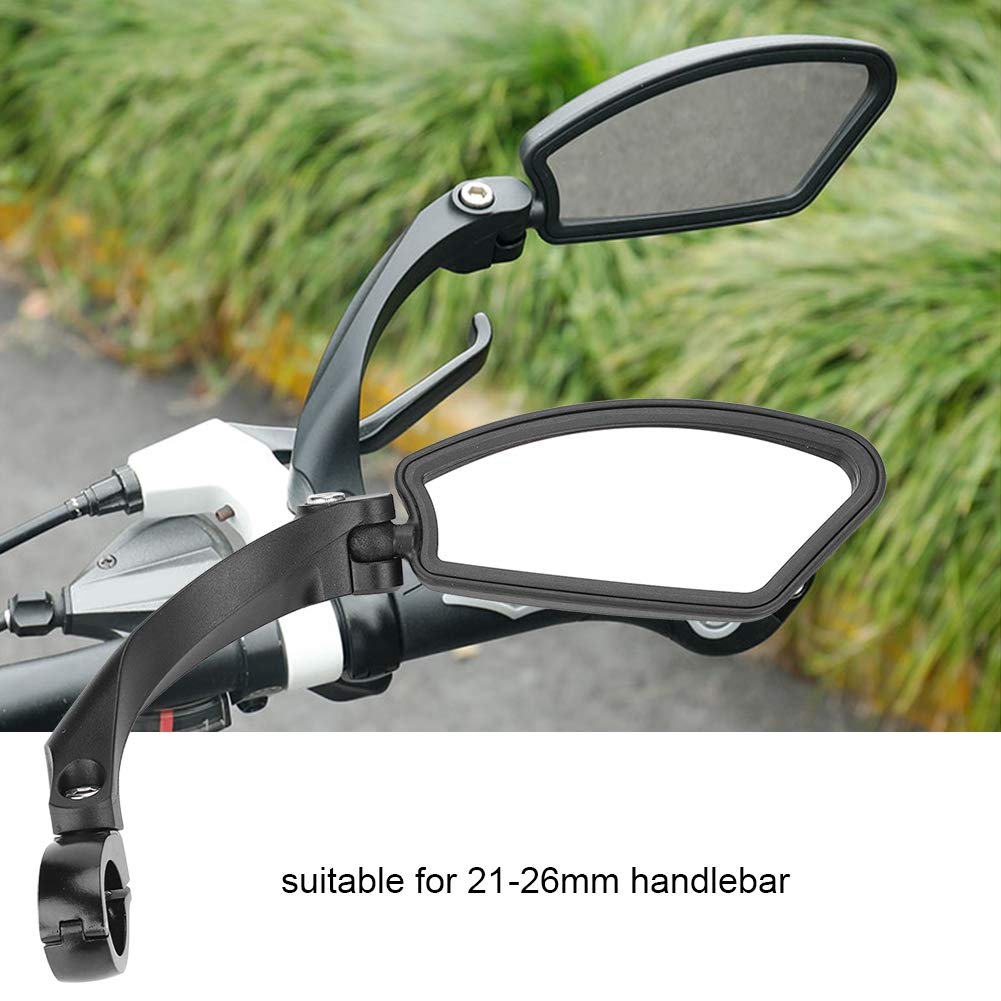 Bike Mirror New Scratch Resistant Glass Lens Handlebar Bike Mirror Adjustable Safe Rearview Mirror Bicycle Mirror for Handlebars 180 Rotation Mirror for Mountain Road Bikes (Right side)