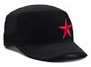 JAZAA Fashionable Solid Color Unisex Fitted Army Military Cadet Cap (Blue) (Light Grey) (Black) gallery image