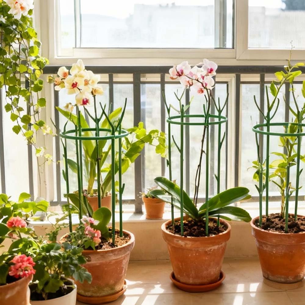 Stackable Monstera Plant Support,2025 New Plant Support Stakes for Indoor and Outdoor,Potted Climbing Plants Structures Sticks with Cage Rings for Monstera,Pothos,Strawberry (Stakes Set/3pcs)