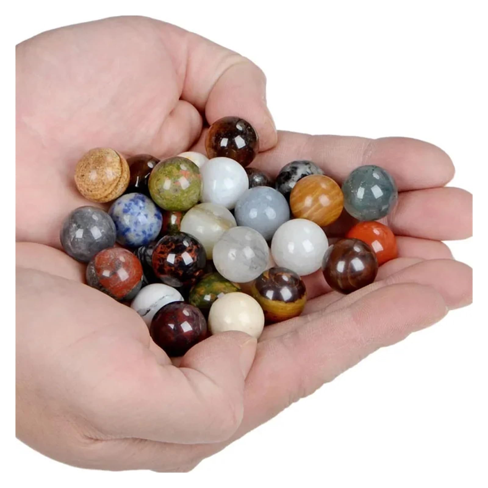 Substrato Naturale in Quarzo per acquari, Ghiaia for Acquario 16mm Pietra Agata Pietra preziosa Sfera di Cristallo Multicolor 5 pz(Color 11,10pcs)