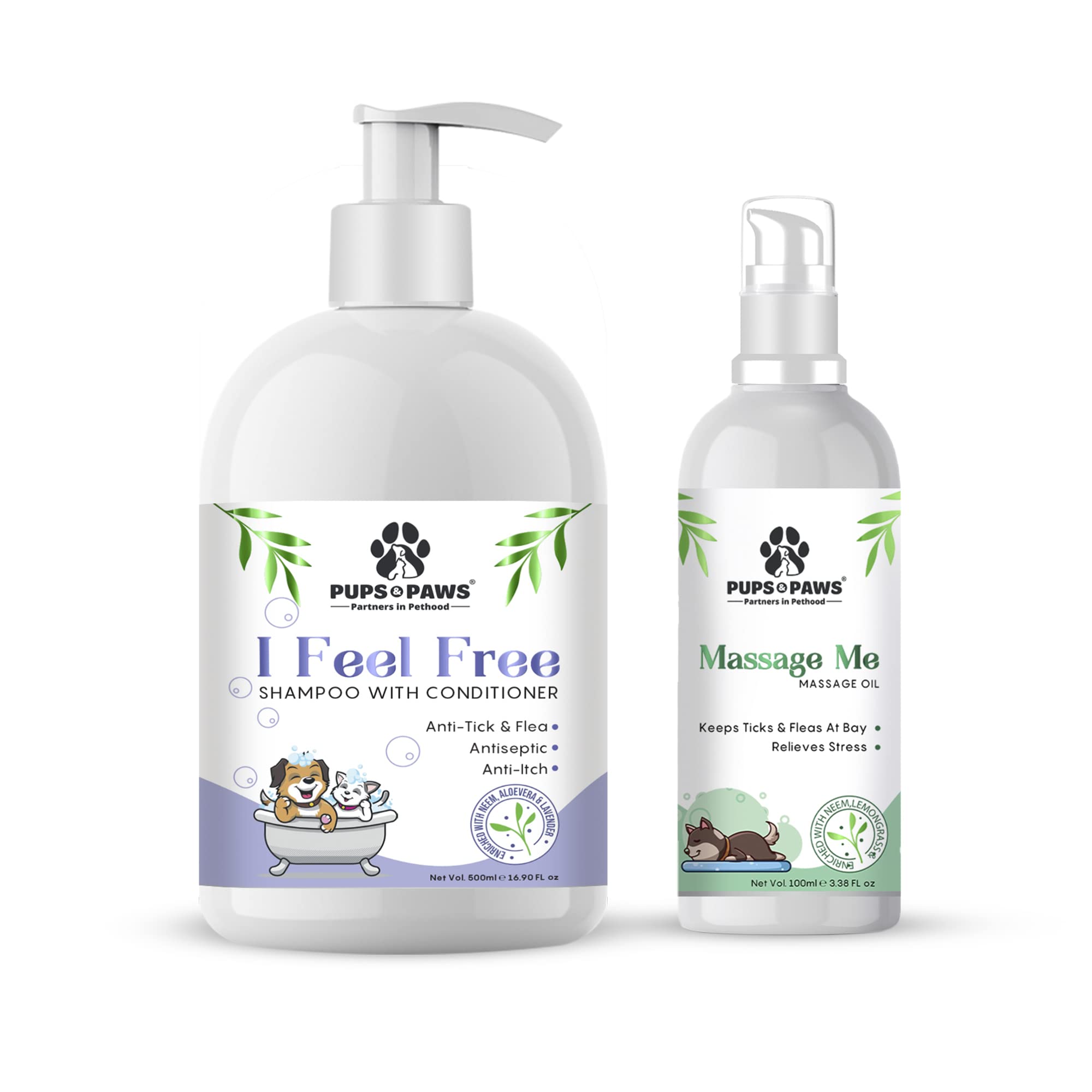 Pups & Paws Ease Up Combo | I Feel Free Shampoo with Conditioner 500ML + No More Cracks Roll On Paw Lotion 75ML (B09XMS25BZ) Amazon Price History, Amazon Price Tracker