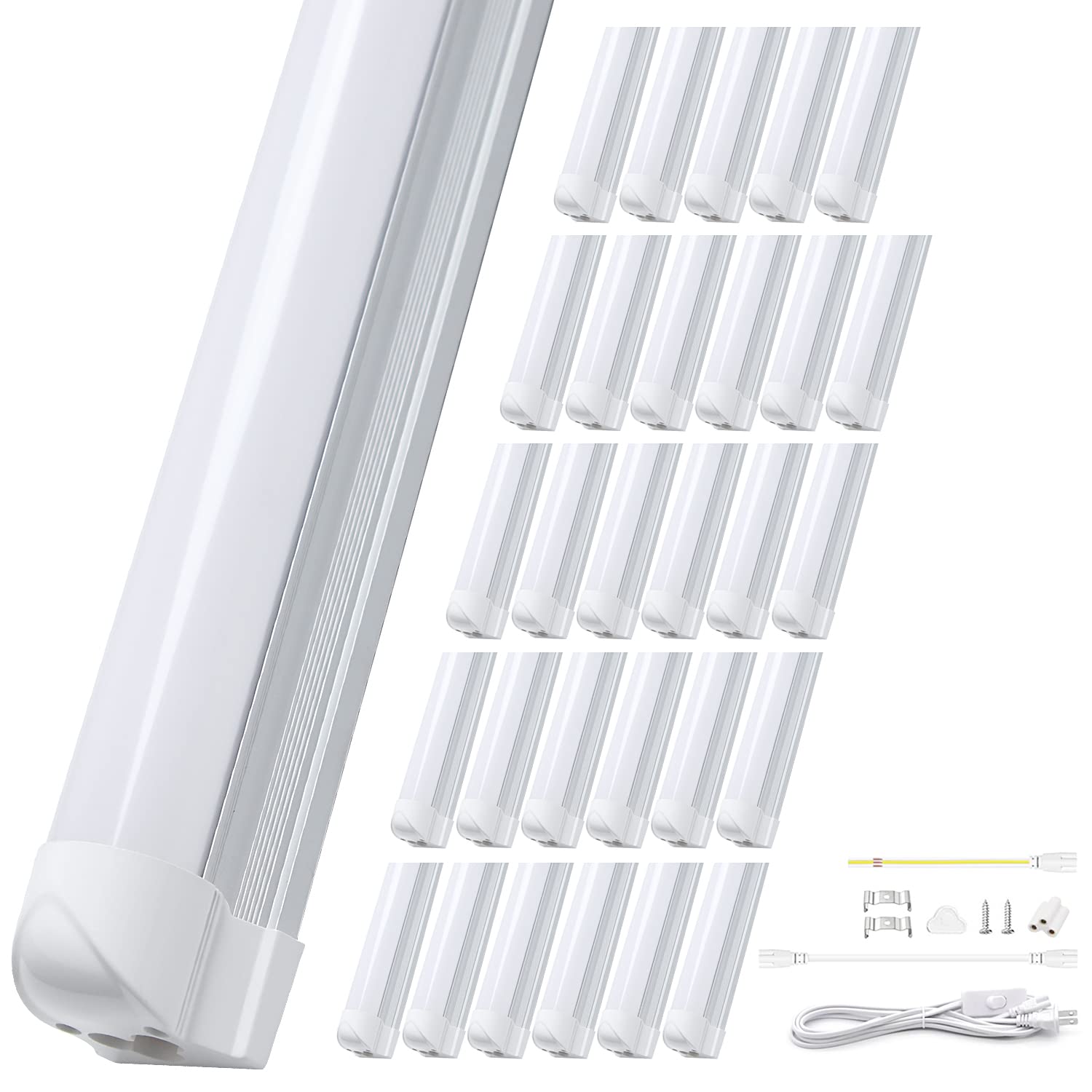 法人向け高効率照明 器具一体型led蛍光灯 40ｗ形 2600LM 14Ｗ消費電力だけ T8直管 120cm 昼光色 チラツキ対策済 目に優しい 低発熱 取付 Amazon | 法人向け高効率照明 器具一体式led蛍光灯 40w形 2600LM 14W