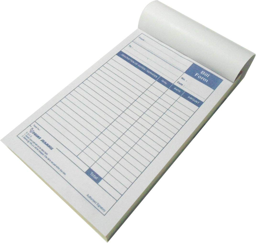 A5 Bill Book, 100+100 Leaves, (Size 22 x 13 cm), Pack of 3