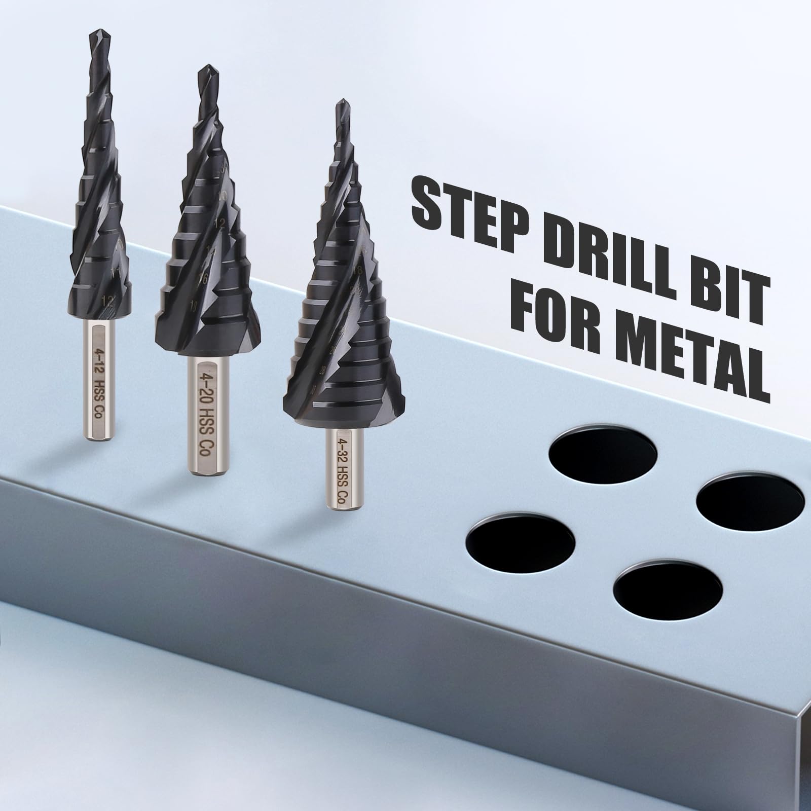 Vearter 4-20mm Cobalt Step Drill Bit for Metal M35 HSS 9 Steps Cone Cutter - Image 2
