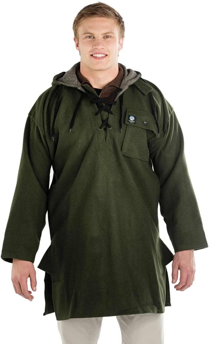 Swanndri Original Wool Bushshirt with Lace-up Front - Olive
