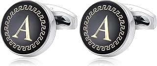 AMAAL Cufflinks for Men Boys Cuff links Formal Stainless Steel Cufflink For Men Alphabet Letters A Birthday Gift Anniversa... Price In India